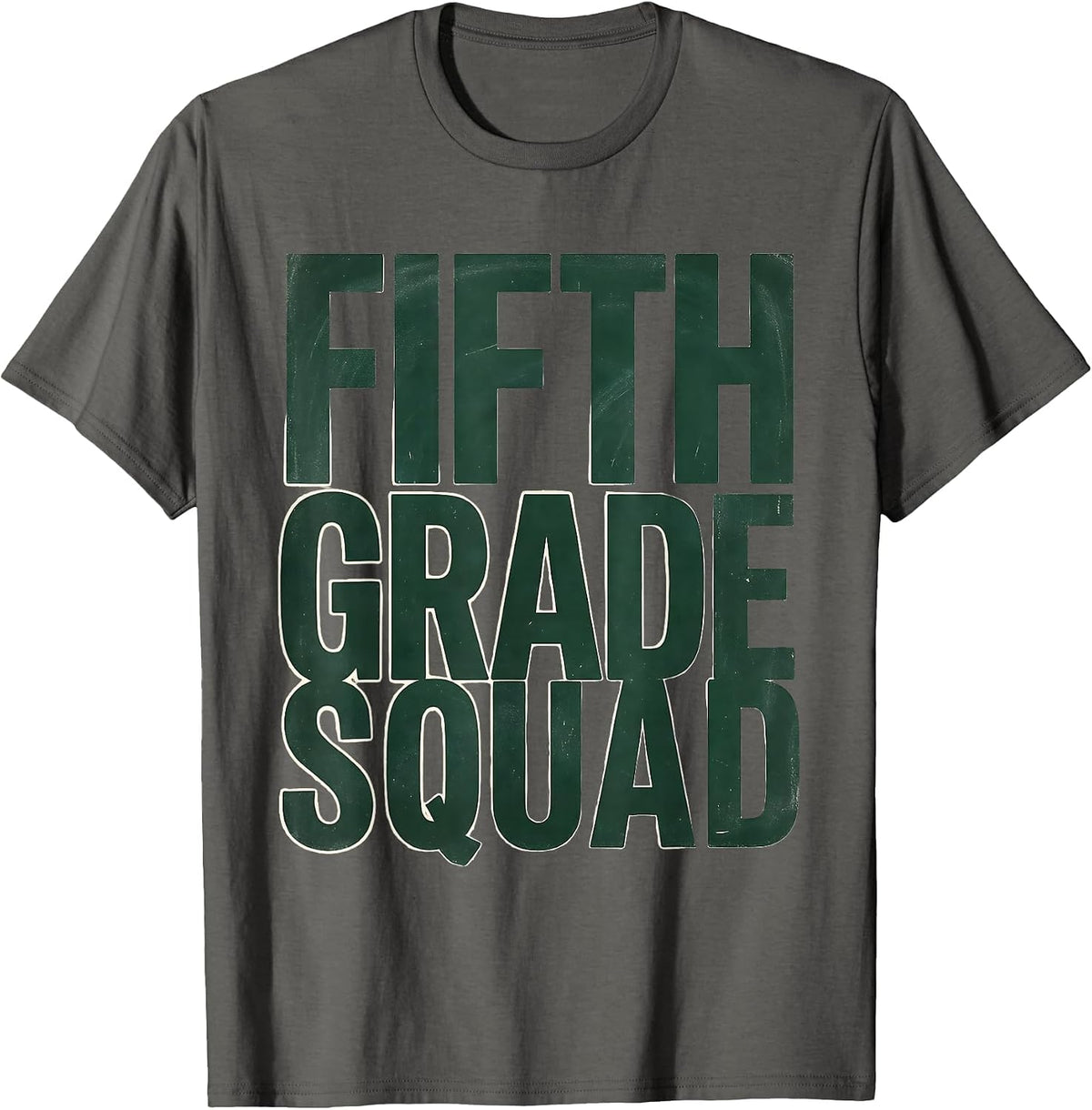Fifth Grade Squad Cute Teacher Pencil Apple Back To School T-Shirt - Asphalt Grey