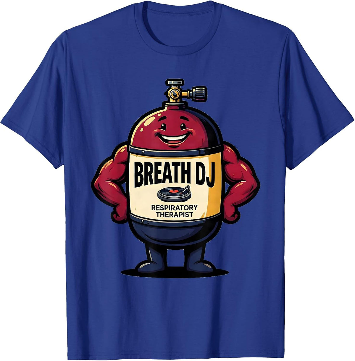 Men's Breath DJ Respiratory Therapist Funny RT Occupational Pride T-Shirt - Royal Blue
