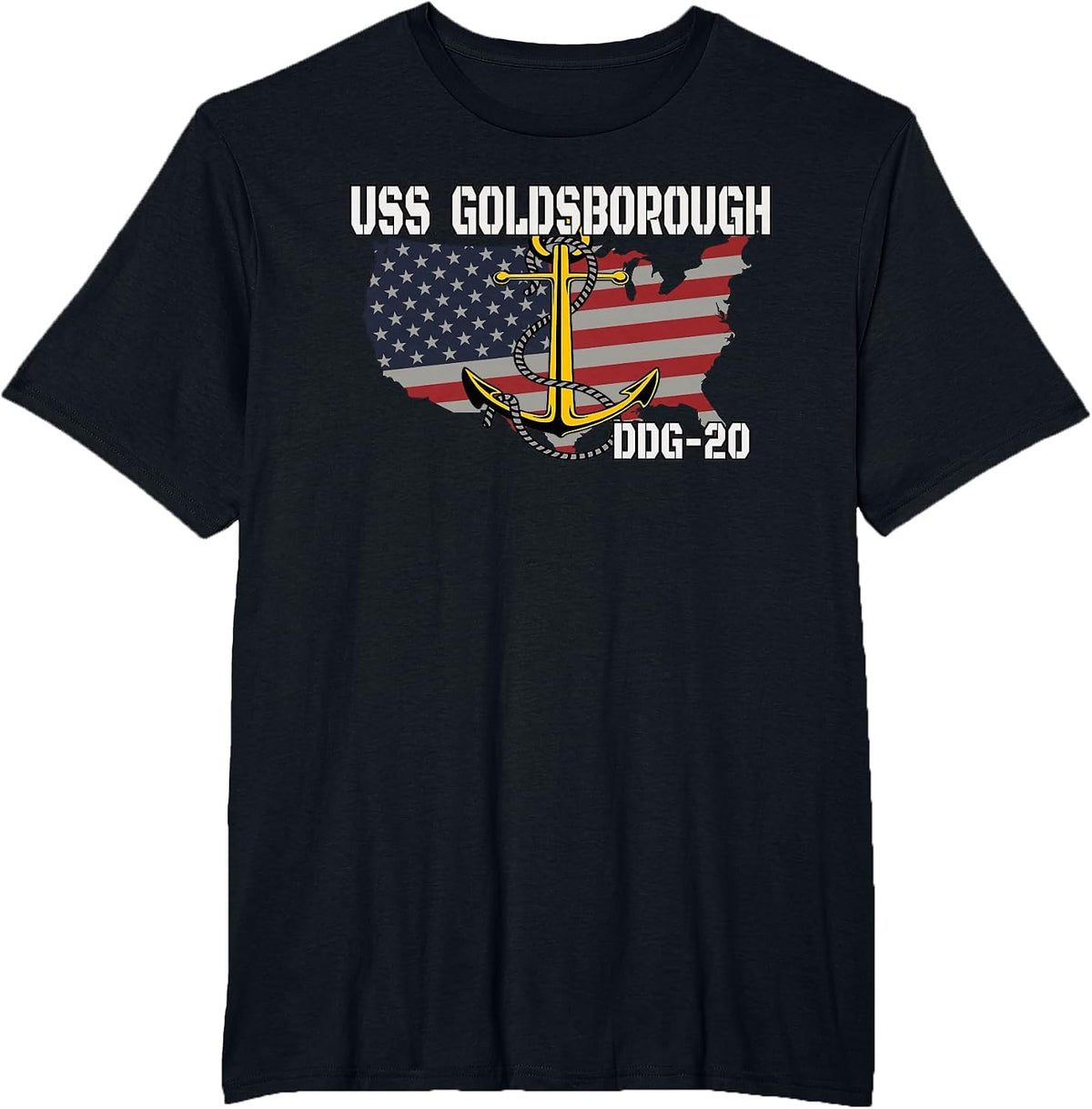 USS Goldsborough DDG-20 Destroyer Veteran Day Father Grandpa T-Shirt - Black