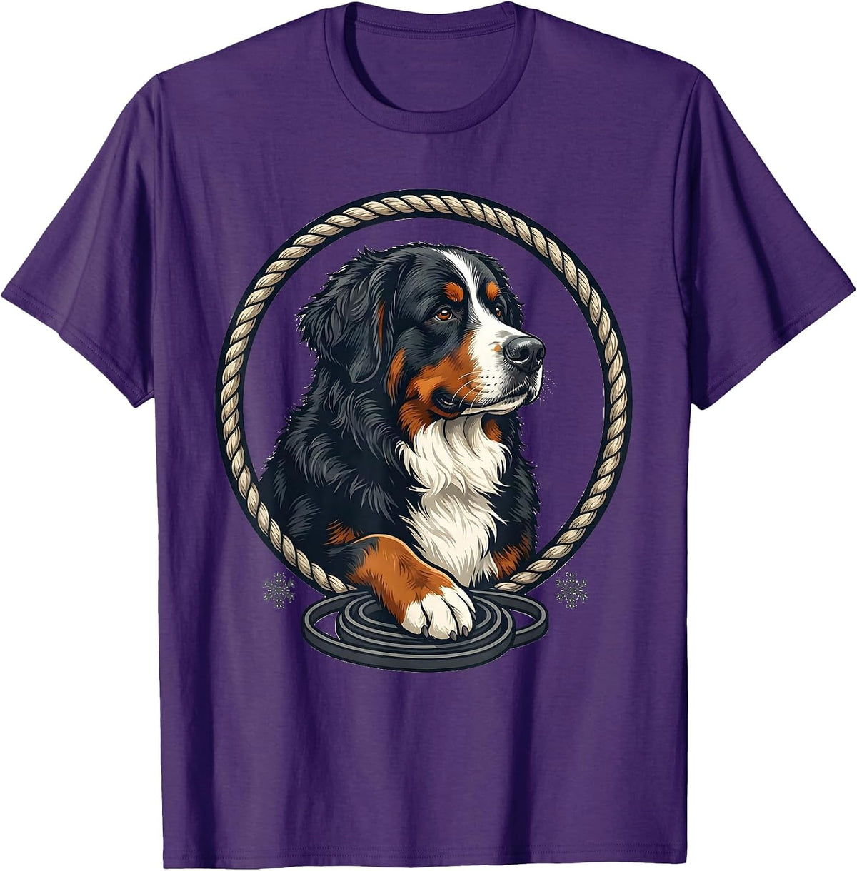 Bernese Mountain Dog Badge Breed Lover Gift T-Shirt - Purple