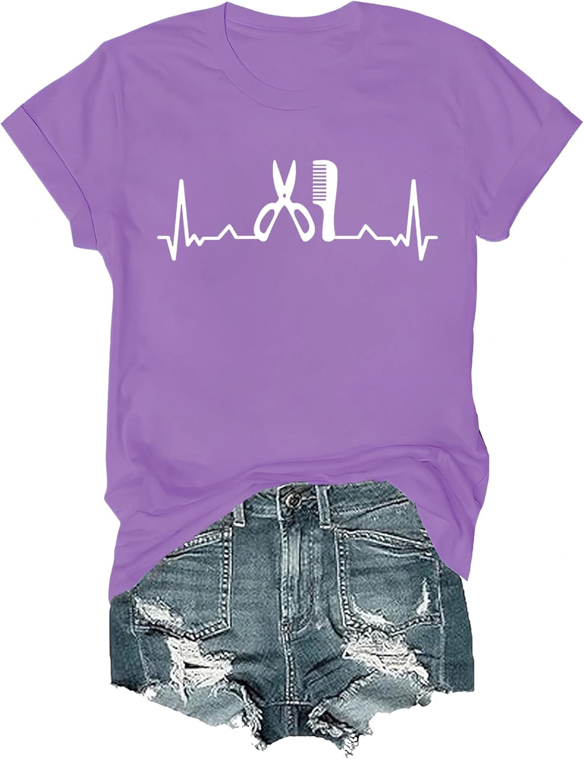 Hairstylist T-Shirt V Neck, Custom Hairstylist Shirt for Women Men - Purple