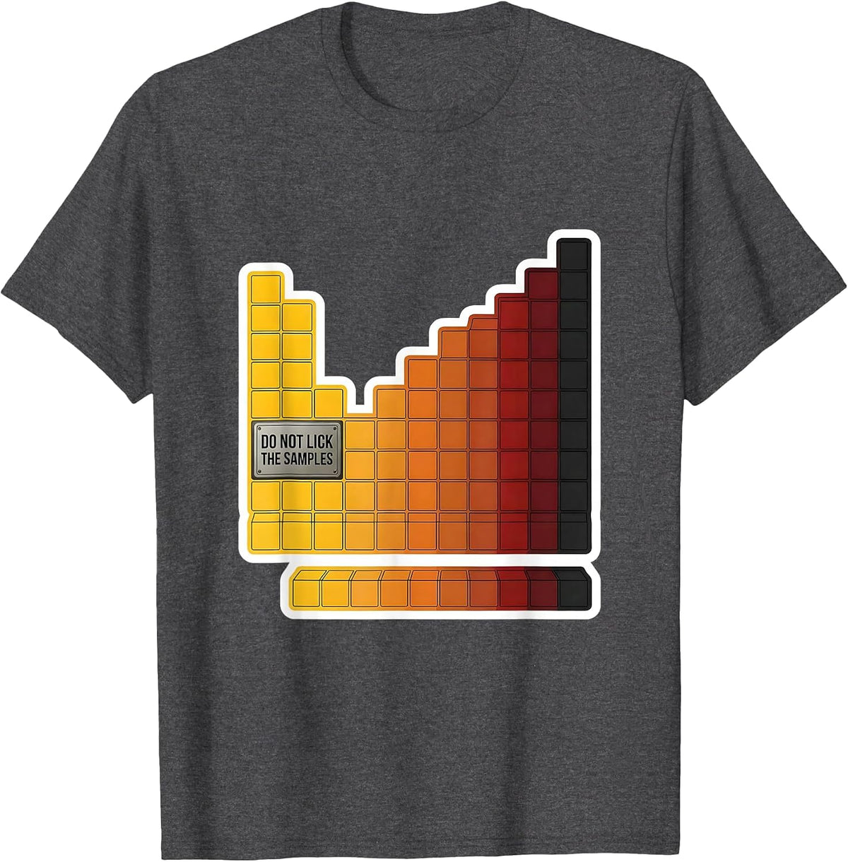 Men's Do Not Lick The Samples Funny Periodic Table Chemistry T-Shirt - Dark Heather Grey