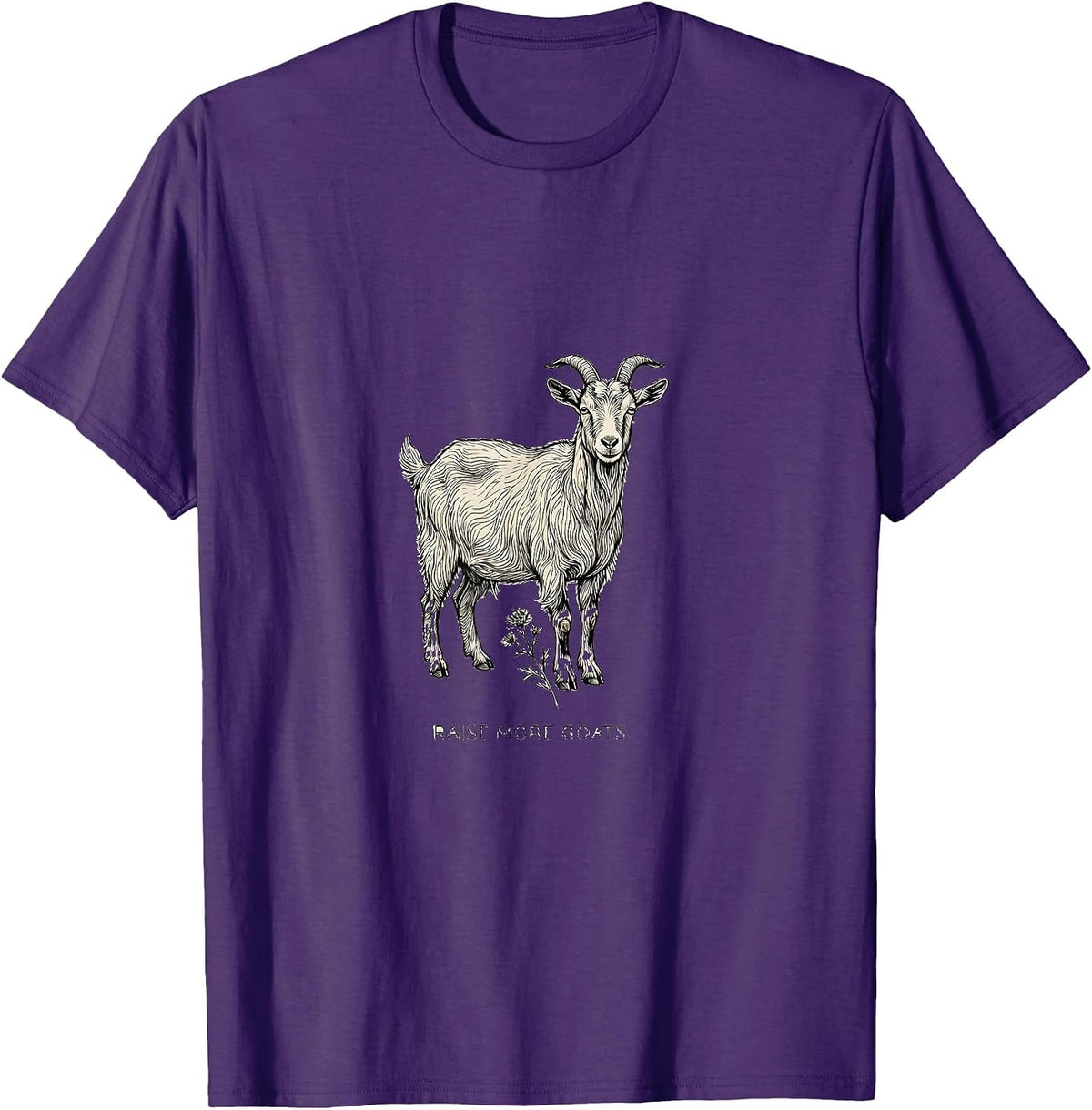 Men's Raise More Goats Funny Goat Lover Design T-Shirt - Purple