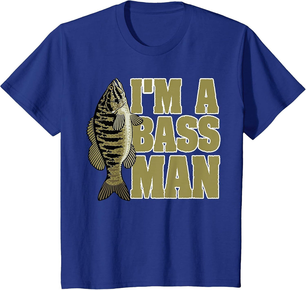 Bass Fishing Angling Mam Black Fish Fisherman Sport T-Shirt - Royal Blue