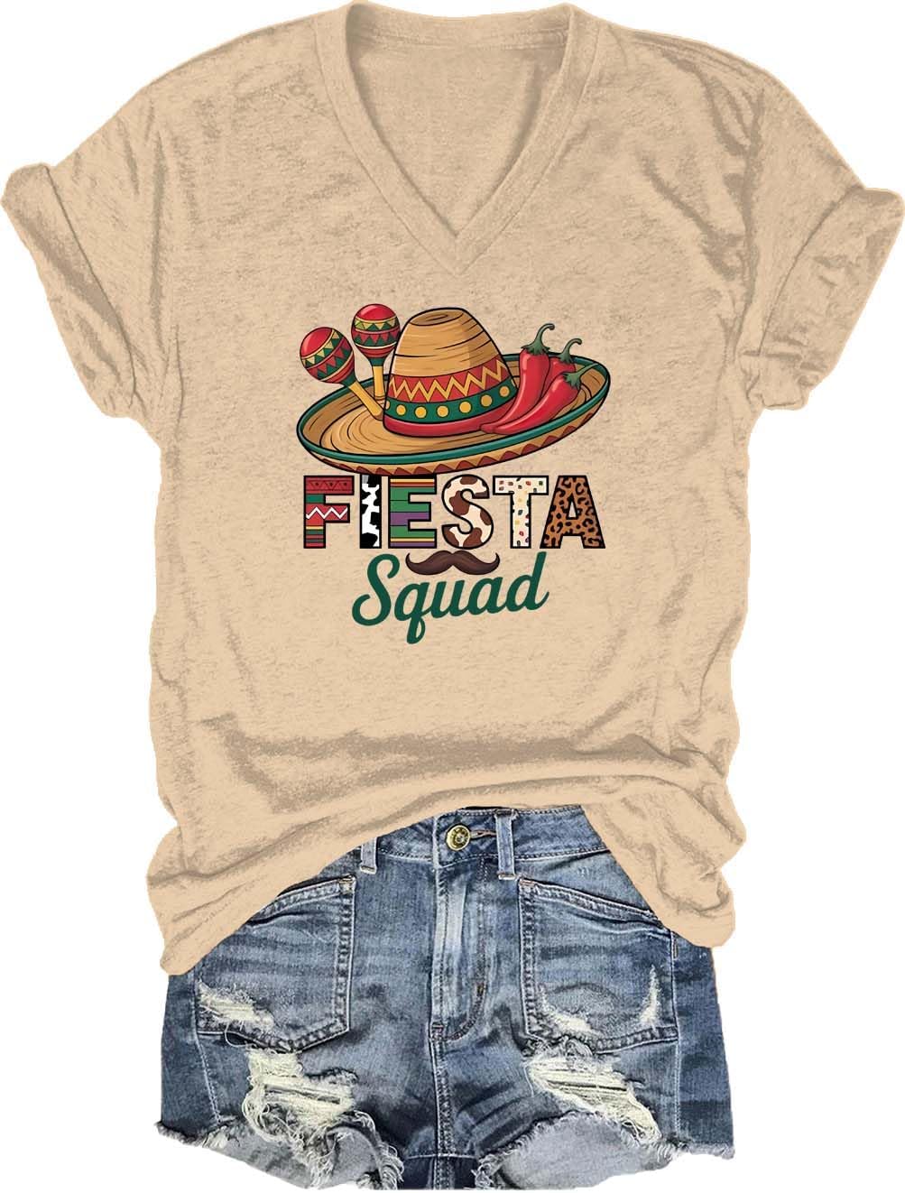 Mexican Funny Cinco De Mayo Party T-Shirt Happy Cinco De Mayo Shirts for Women Men - V-Neck Khaki-v