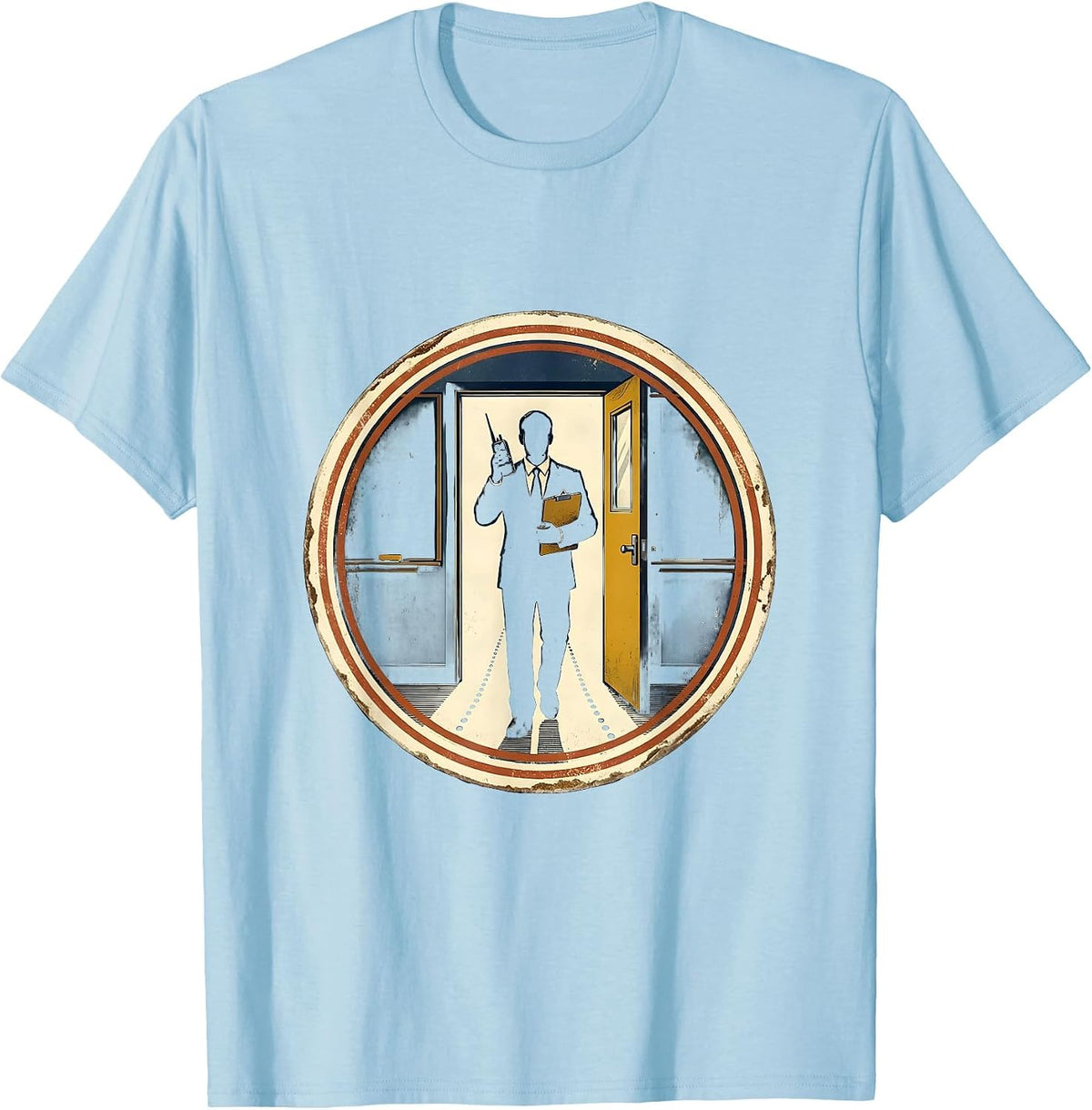 Men's Assistant Principal Vintage Badge School Staff Appreciation T-Shirt - Baby Blue