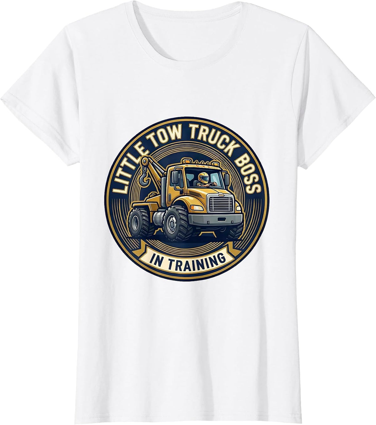 Little Tow Truck Boss In Training Sports Toddler Gift T-Shirt - White