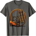 Forklift Towering Pallet Stack Blue Collar T-Shirt - Asphalt Grey