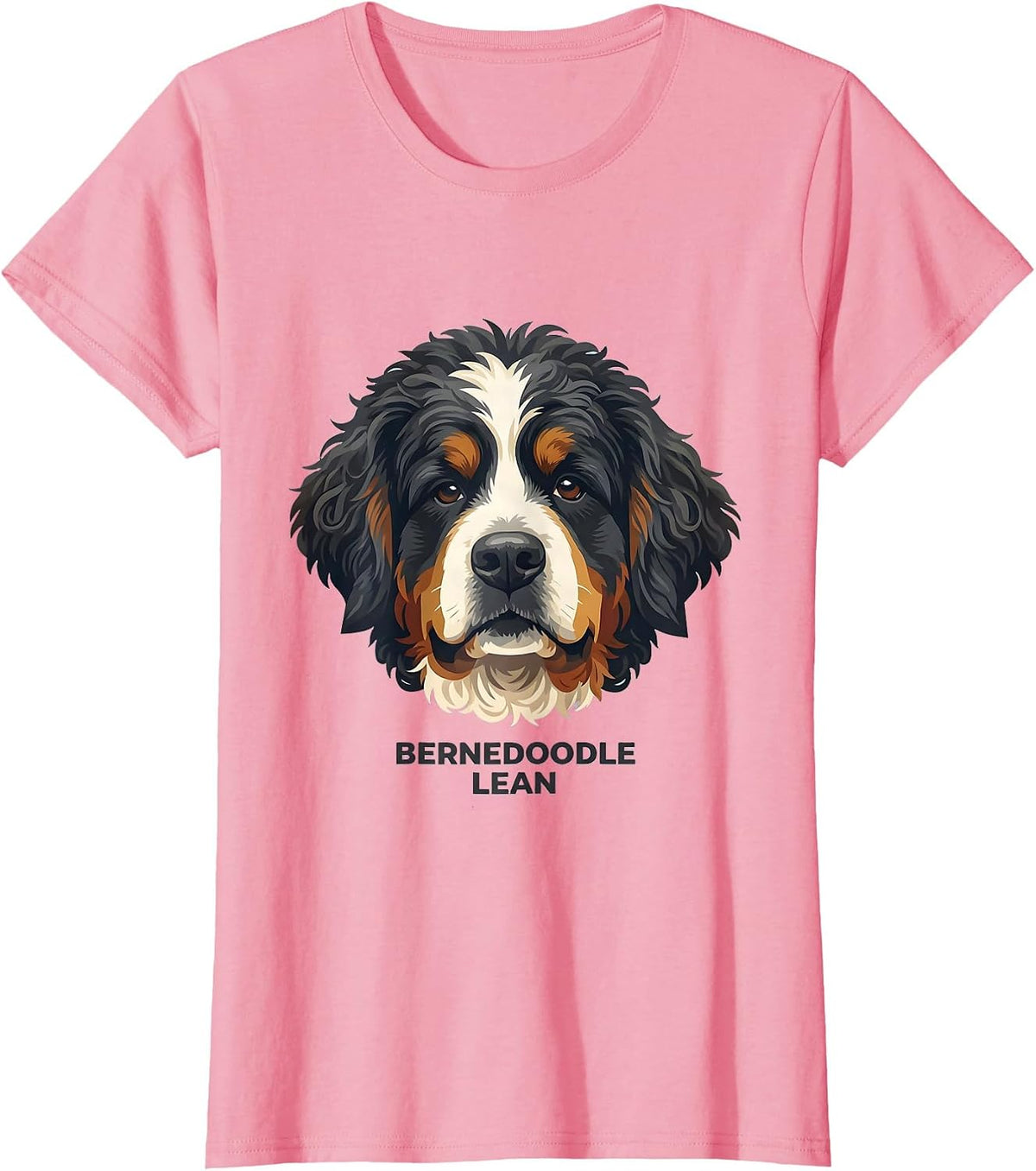 Women's Bernedoodle Lean Funny Bernese Mountain Dog Doodle Owner T-Shirt - Pink