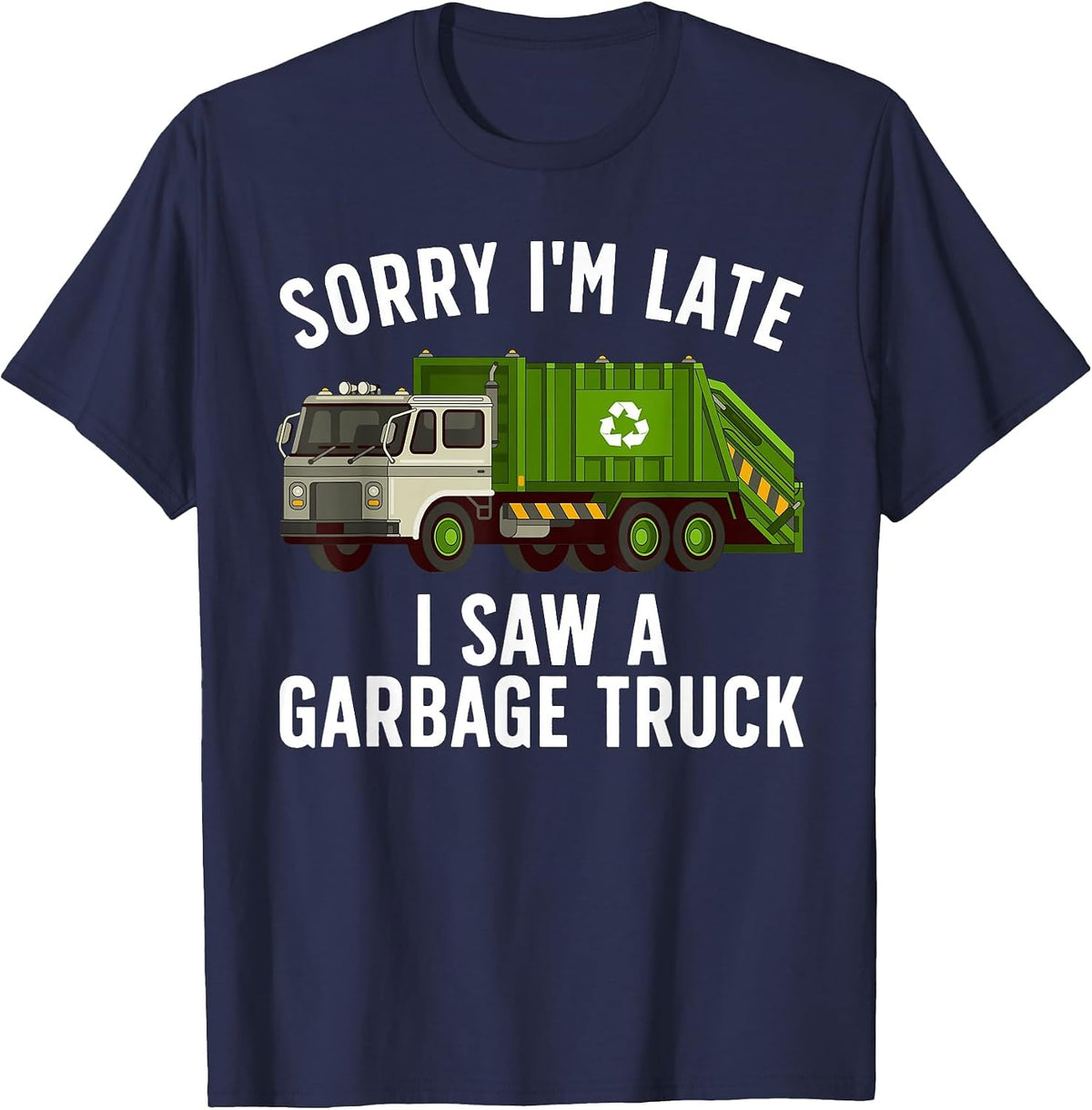 Cool Garbage Truck Art for Men Women Kids Garbage Truck T-Shirt - Navy Blue