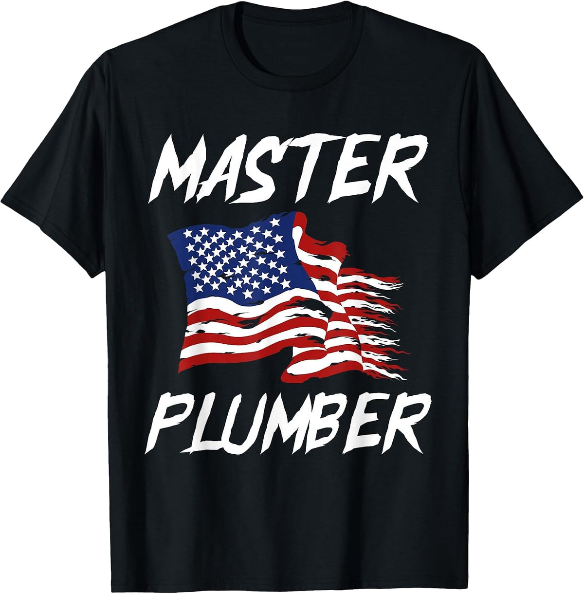 Patriotic Master Plumber US Flag Plumbing Expert T-Shirt - Black