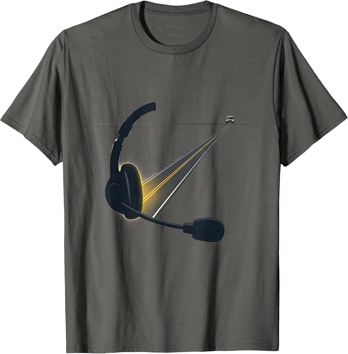 Men's Thin Gold Line 911 Dispatcher First Responder Tribute T-Shirt - Asphalt Grey