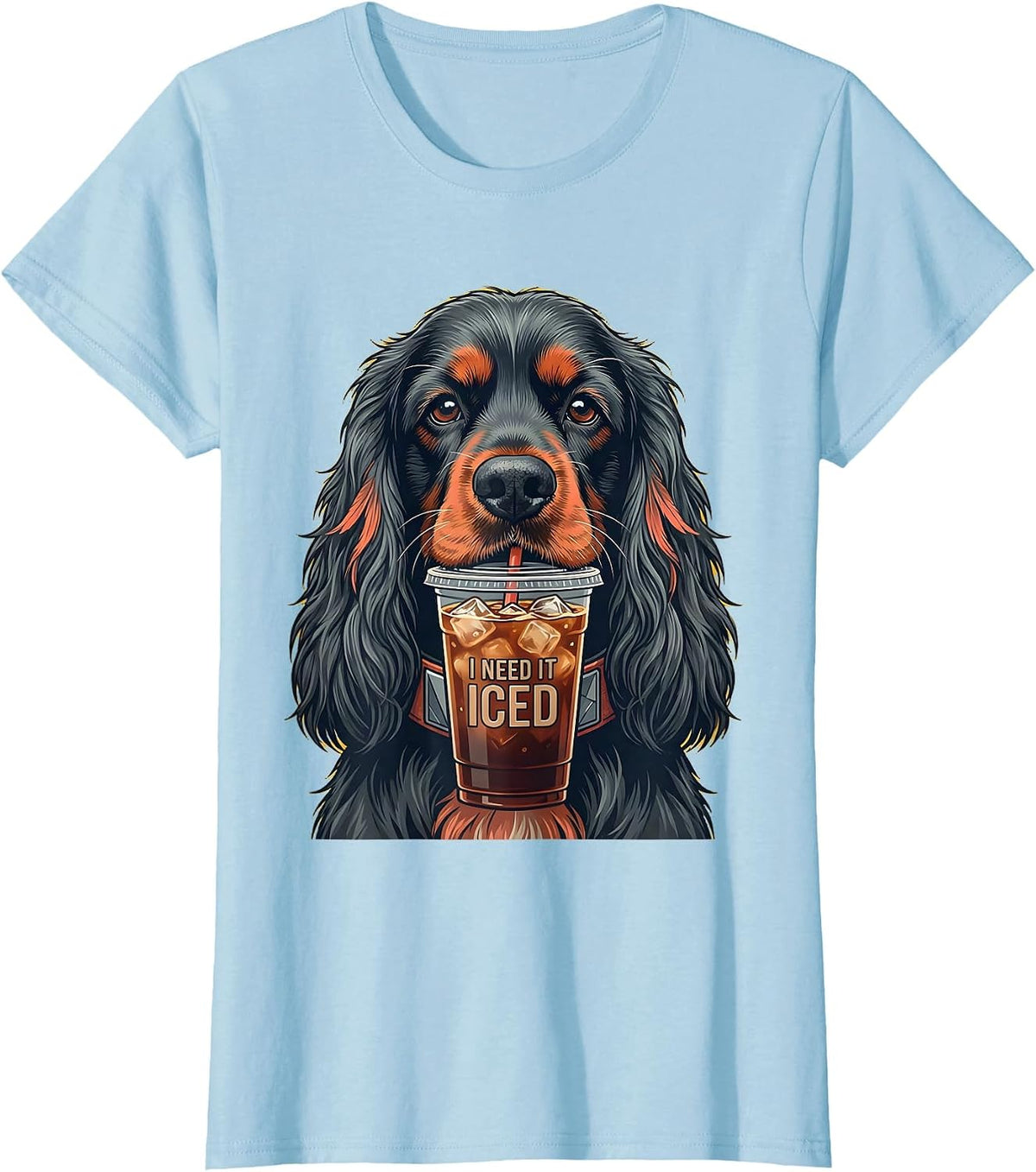 I Need It Iced Funny Cocker Spaniel Dog Meme Humor T-Shirt - Baby Blue