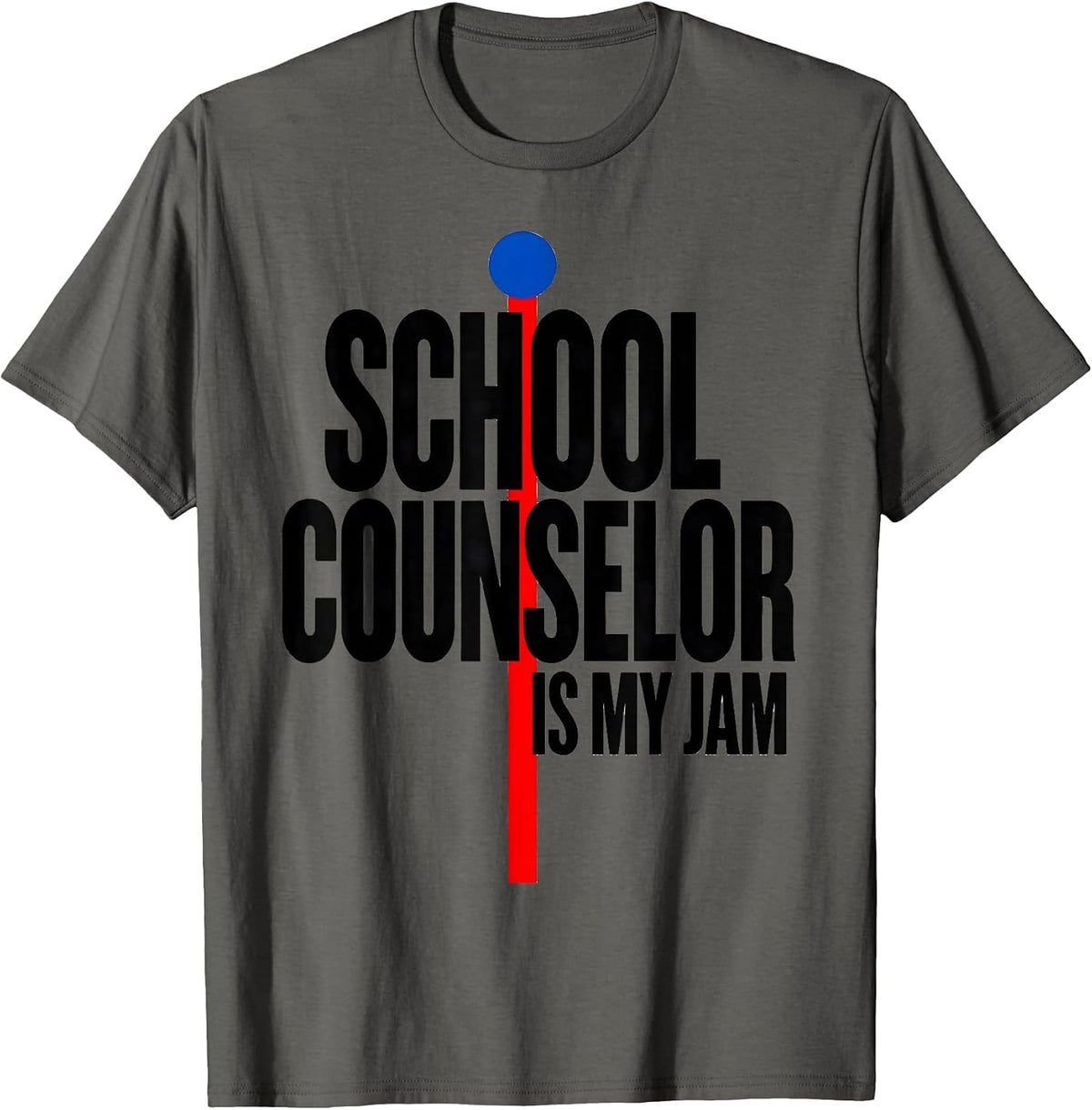 School Counselor Is My Jam Groovy Retro Pride T-Shirt - Asphalt Grey