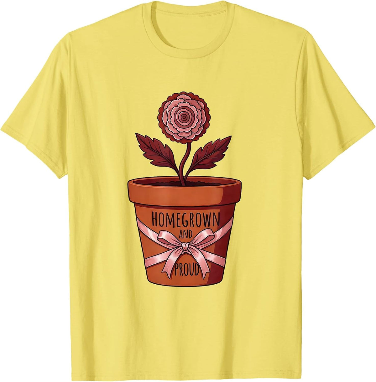 Men's Homegrown and Proud Garden Design T-Shirt - Lemon Yellow