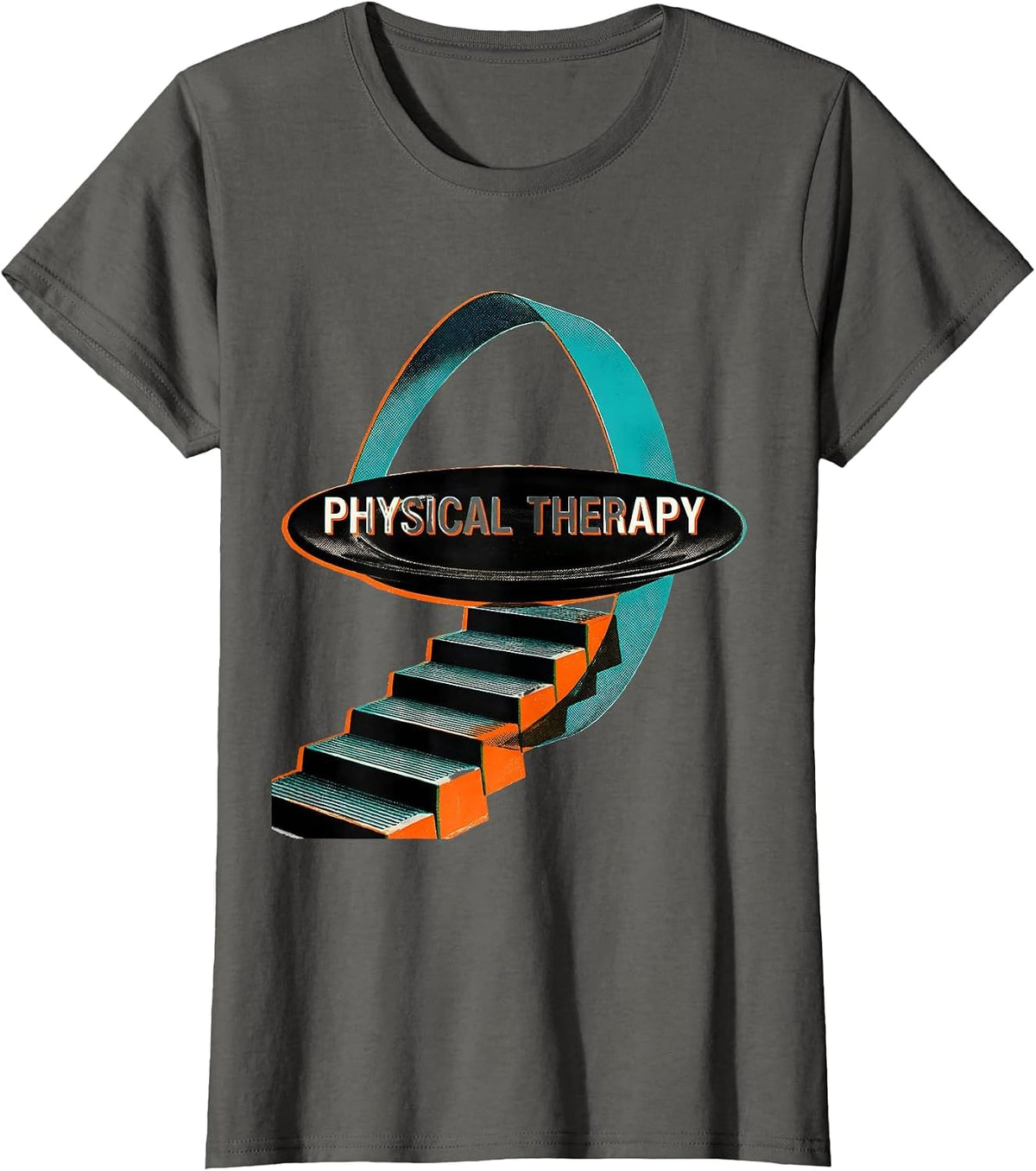 Women's Physical Therapy Risograph Occupational Therapist PT Student T-Shirt - Asphalt Grey