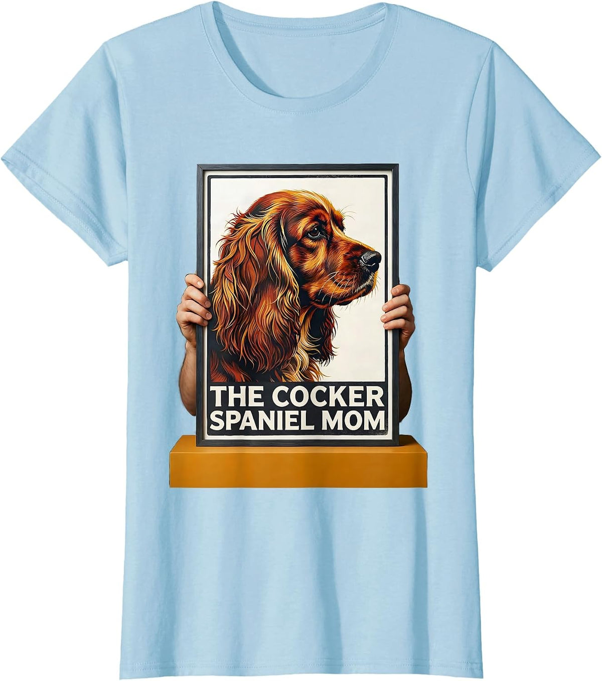 Women's The Cocker Spaniel Mom Dog Mom Tarot Card Portrait T-Shirt - Baby Blue