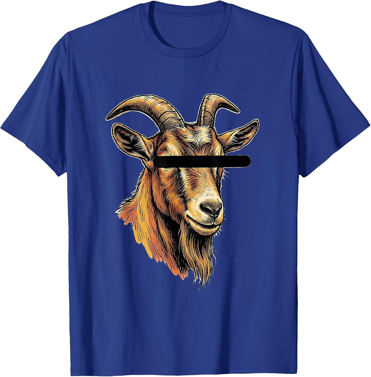 Men's Goat with Sunglasses Funny Animal Lover Humor T-Shirt - Royal Blue