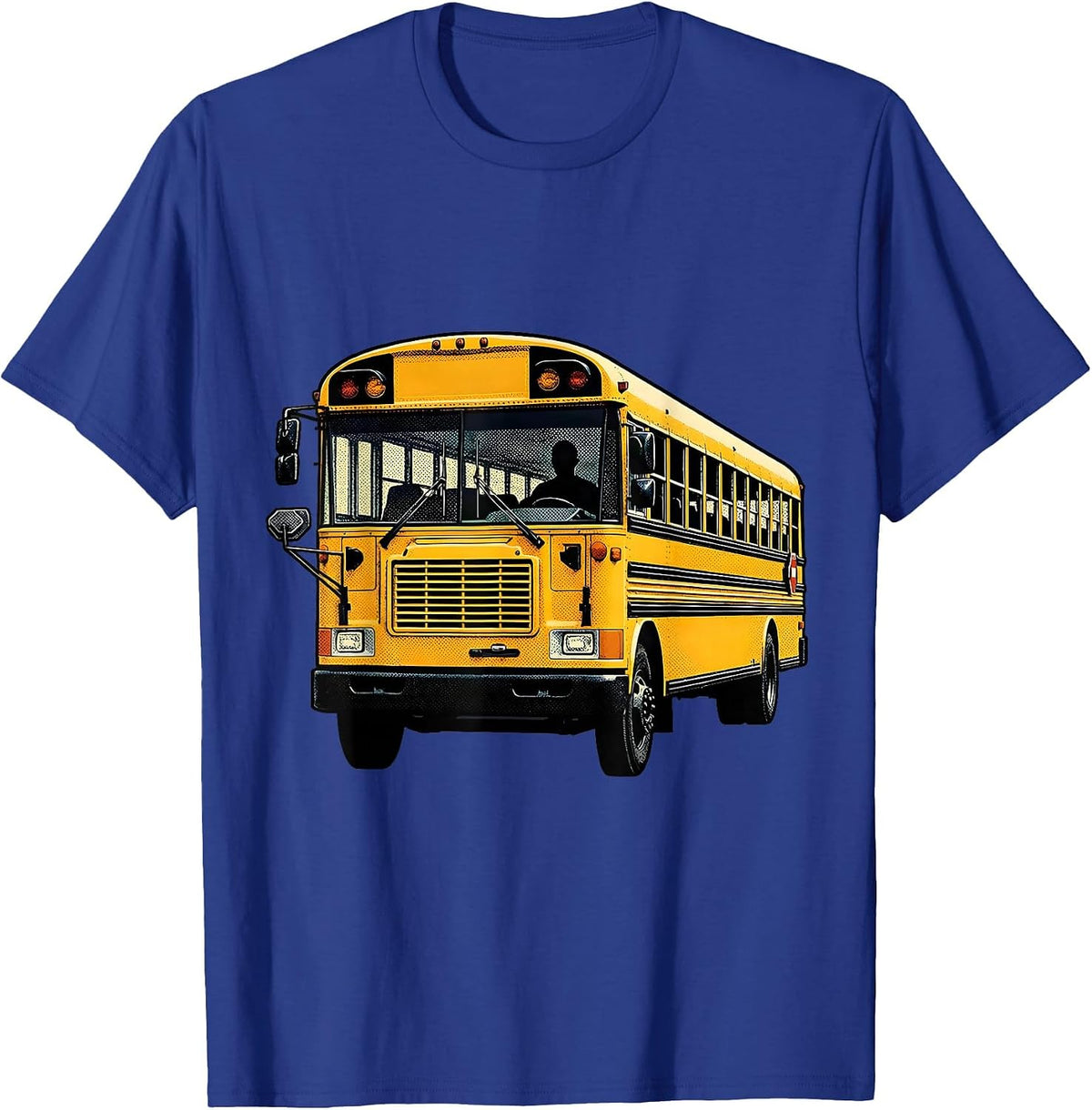 School Bus Driver Appreciation Flat Pop Print Humor T-Shirt - Royal Blue