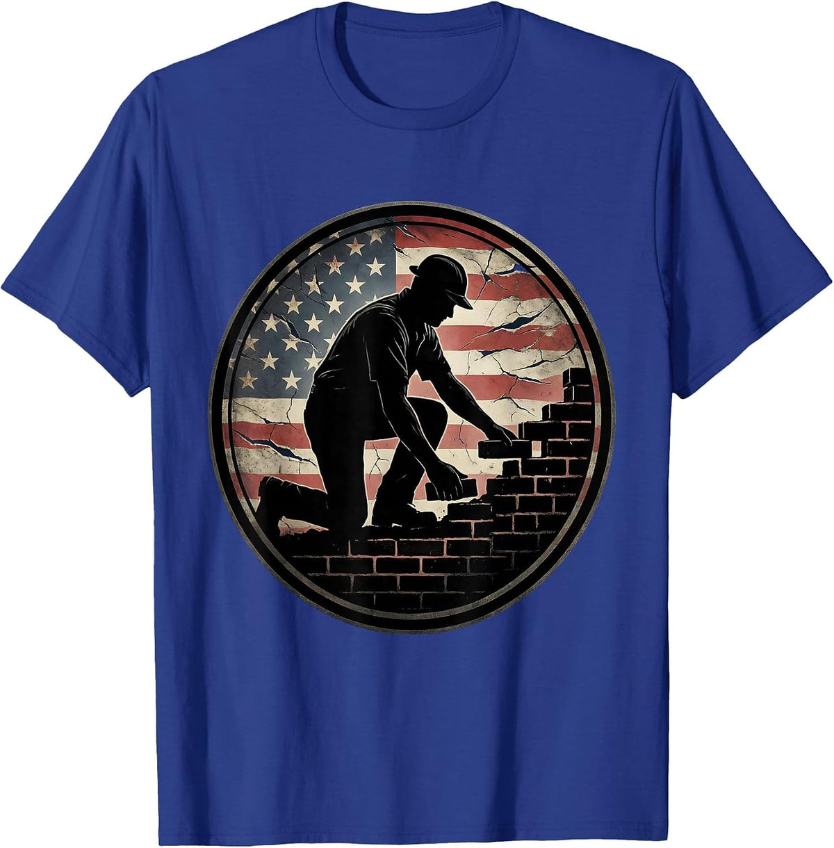 Men's We The People Bricklayer Rising Wall Graphic T-Shirt - Royal Blue
