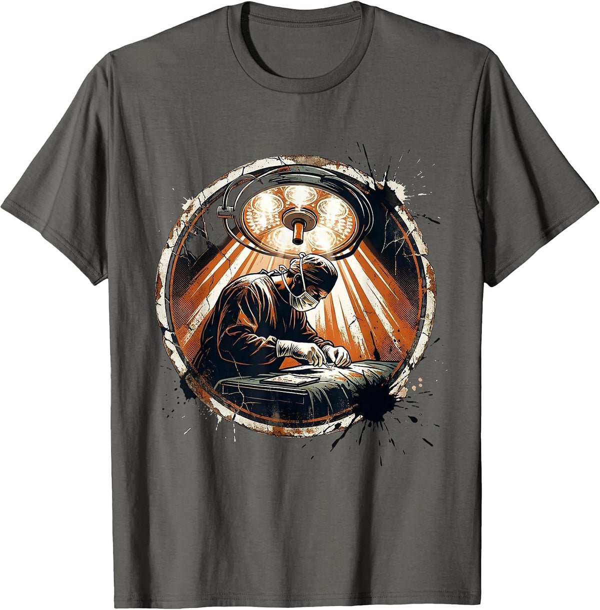 Men's Surgeon Silhouette Operating Room Graphic T-Shirt - Asphalt Grey
