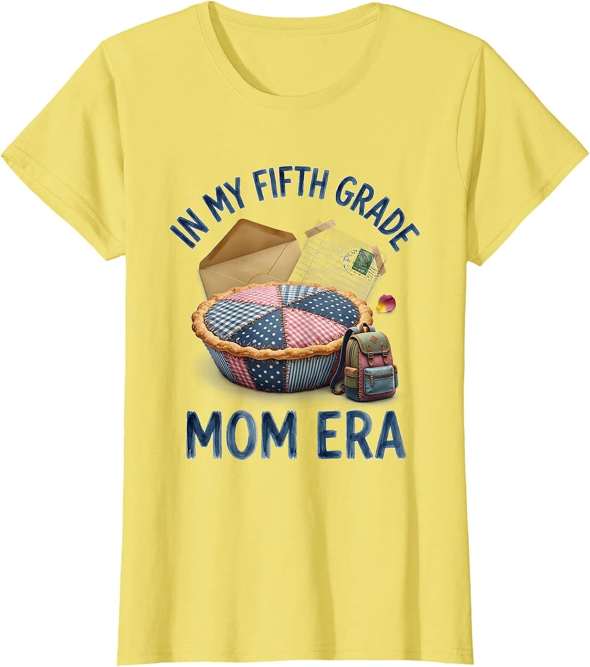 In My Fifth Grade Mom Era Retro Teacher Back to School T-Shirt - Lemon Yellow