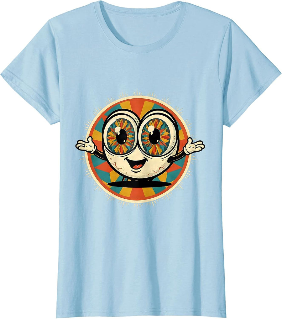 Women's Dyslexia Kaleidoscope Eyes Awareness Design T-Shirt - Baby Blue