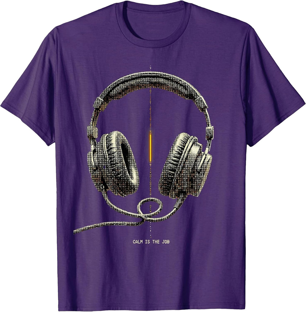 Calm Is The Job Ascii Terminal Art 911 Dispatcher Thin T-Shirt - Purple