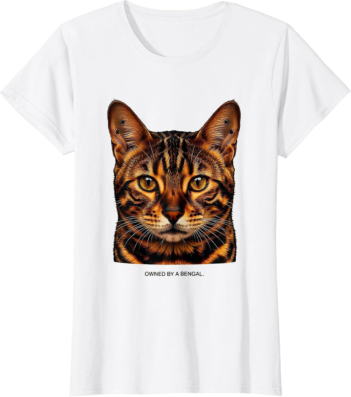 Owned by a Bengal Cat Lover Design T-Shirt - White