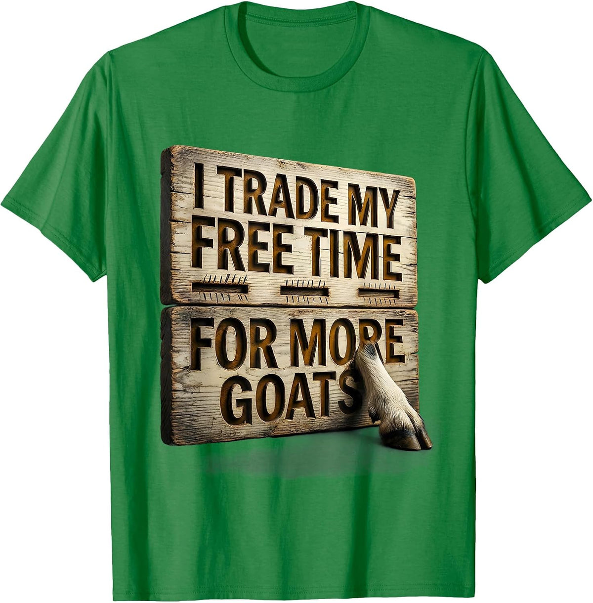 Men's I Trade My Free Time For More Goats Funny Goat Lover Farmer T-Shirt - Kelly Green