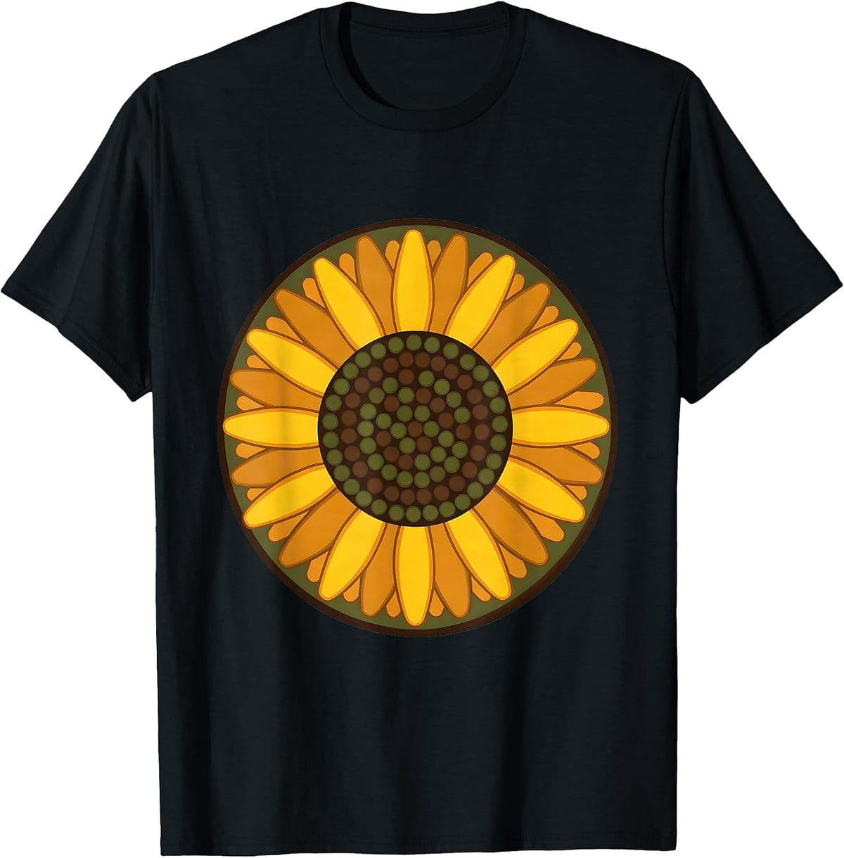 Men's 4th Grade Teacher Sunflower Crayon Art T-Shirt - Black