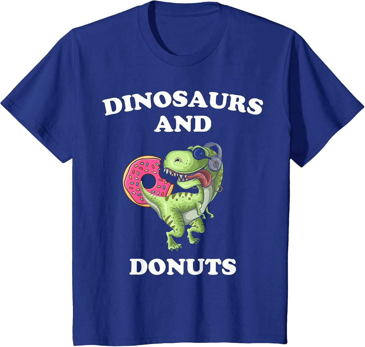 Dinosaur Donut Lover Cute Funny Dinosaurs and Donut Theme T-Shirt - Royal Blue