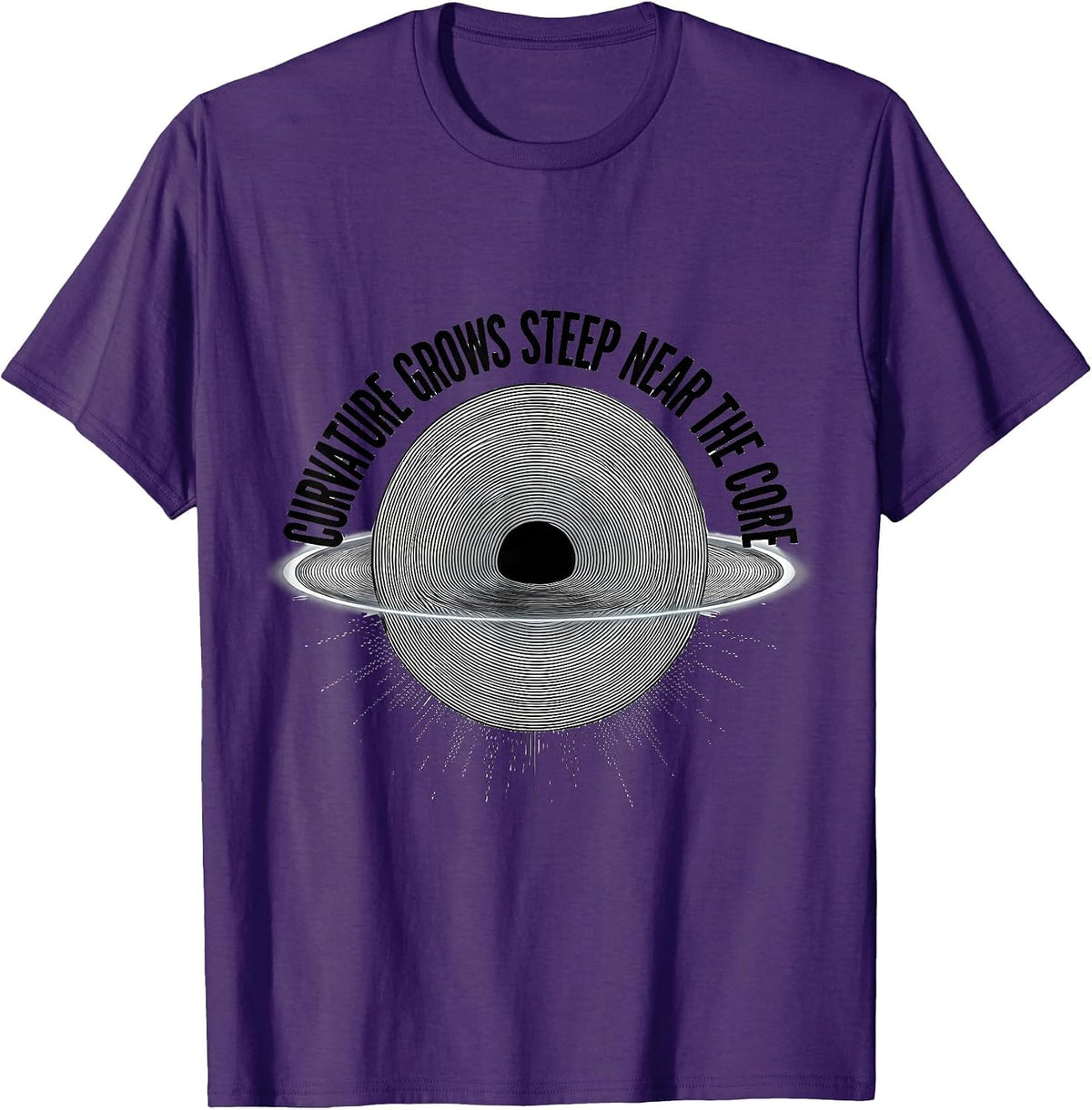 Men's Curvature Grows Steep Near The Core Astrophysics Physics T-Shirt - Purple