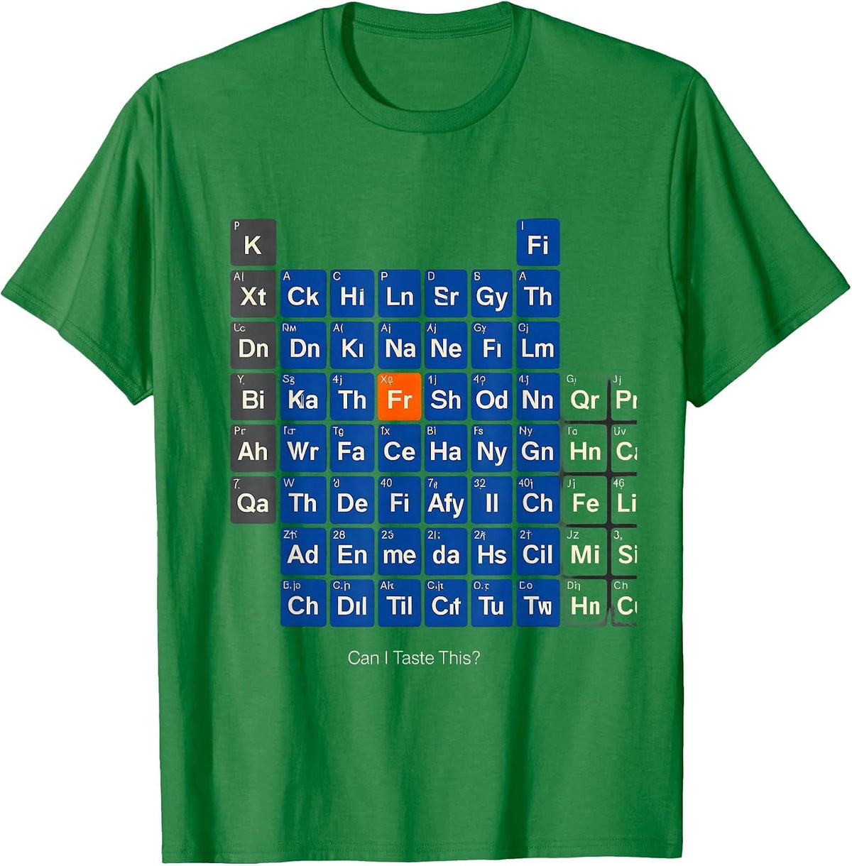 Men's Can I Taste This Funny Periodic Table Science Teacher Gift T-Shirt - Kelly Green