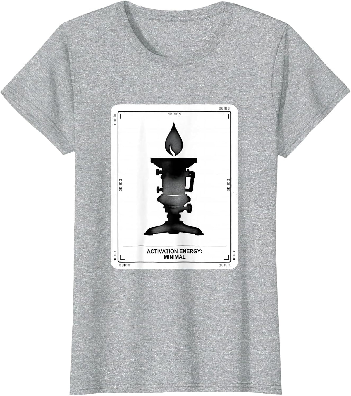 Women's Activation Energy Minimal Funny Chemistry Student Science T-Shirt - Heather Grey