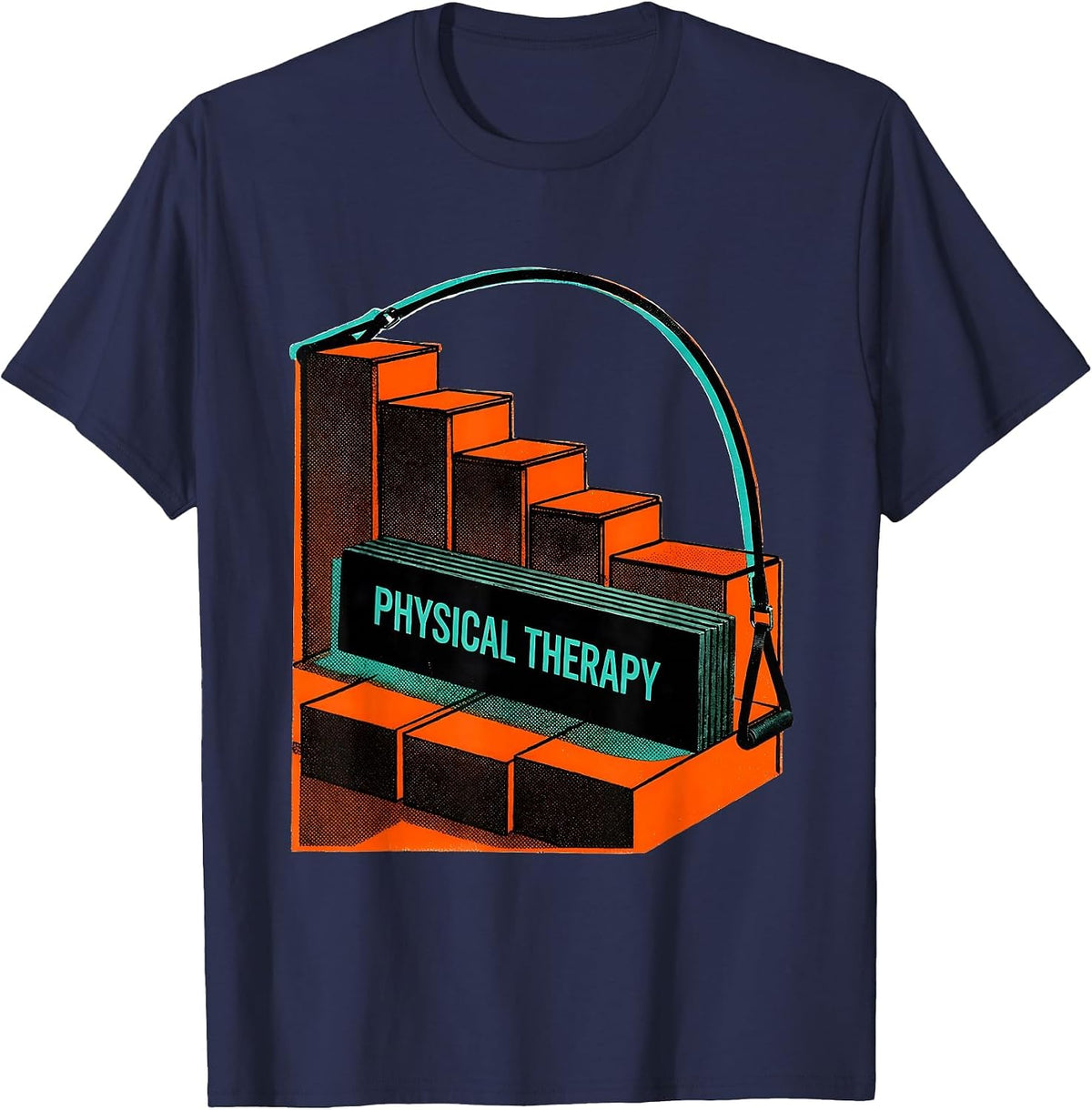 Physical Therapy Risograph Occupational Therapist PT Student T-Shirt - Navy Blue