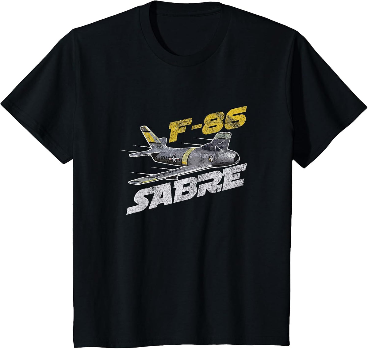 F-86 Sabre Jet Shirt Vintage Machine Veteran Pilot Tee T-Shirt - Black