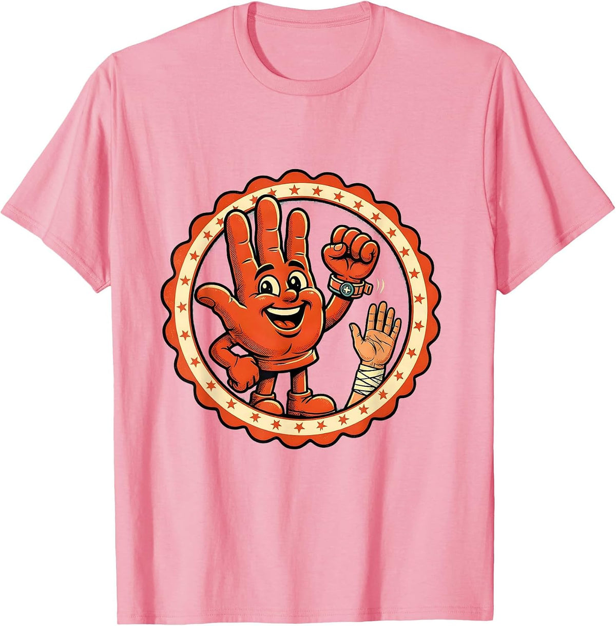 Men's Occupational Therapist and Patient High Five T-Shirt - Pink