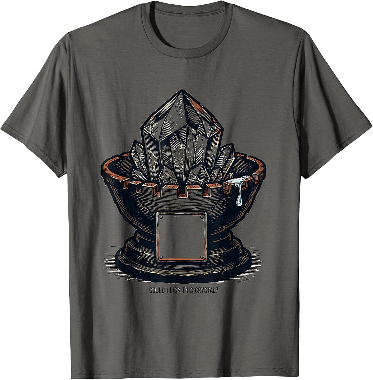 Men's Could I Lick This Crystal Funny Science Teacher Joke T-Shirt - Asphalt Grey