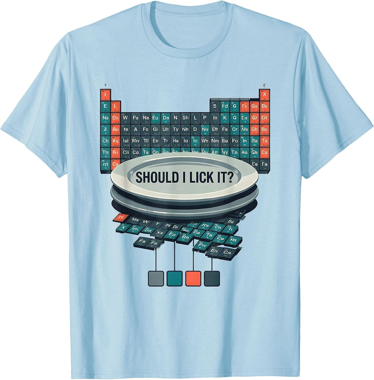 Men's Should I Lick It Funny Periodic Table Chemistry Teacher T-Shirt - Baby Blue