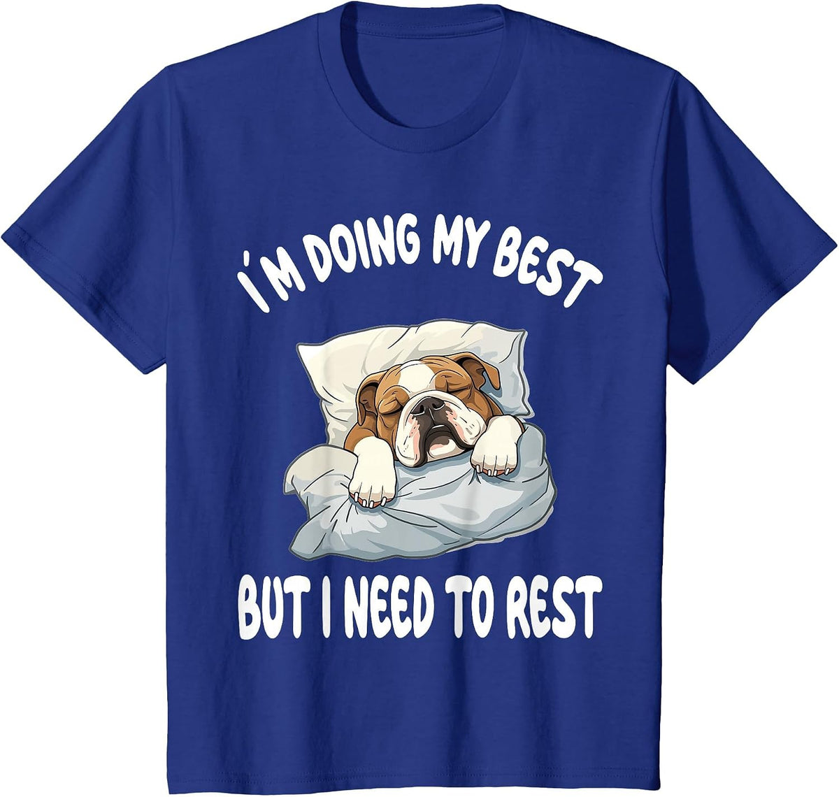 English Bulldog Official Sleepshirt Pajamas Nightgown T-Shirt - Royal Blue