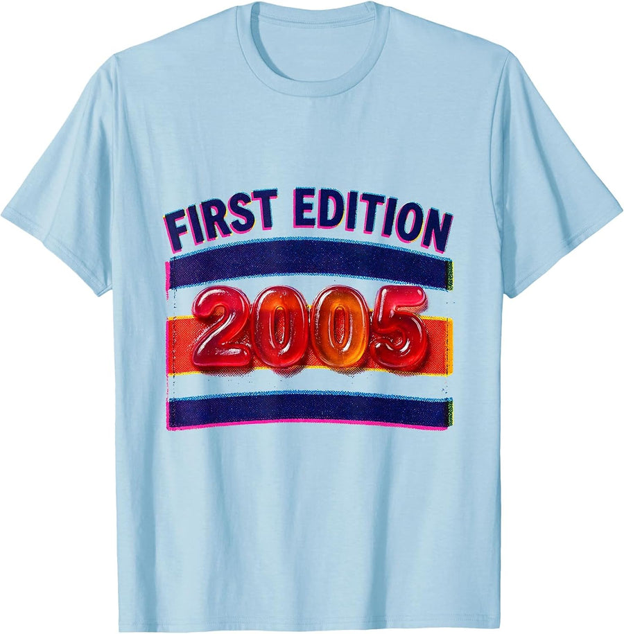 Men's First Edition 2005 Vintage 21st Birthday Gift Men Women 21 T-Shirt - Baby Blue
