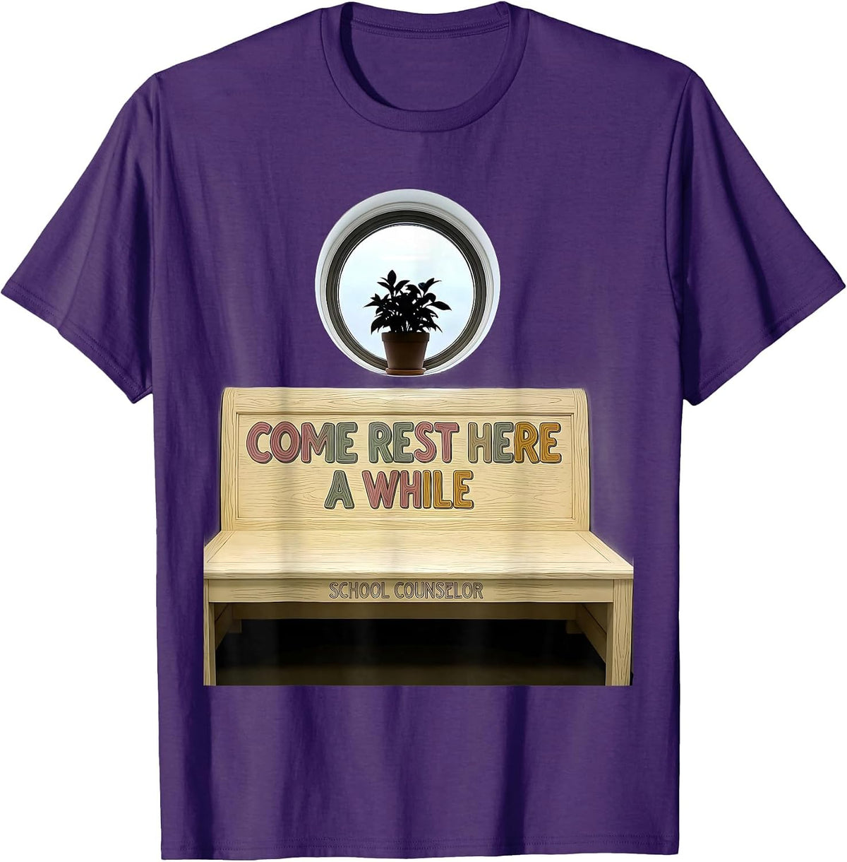 Come Rest Here A While School Counselor T-Shirt - Purple