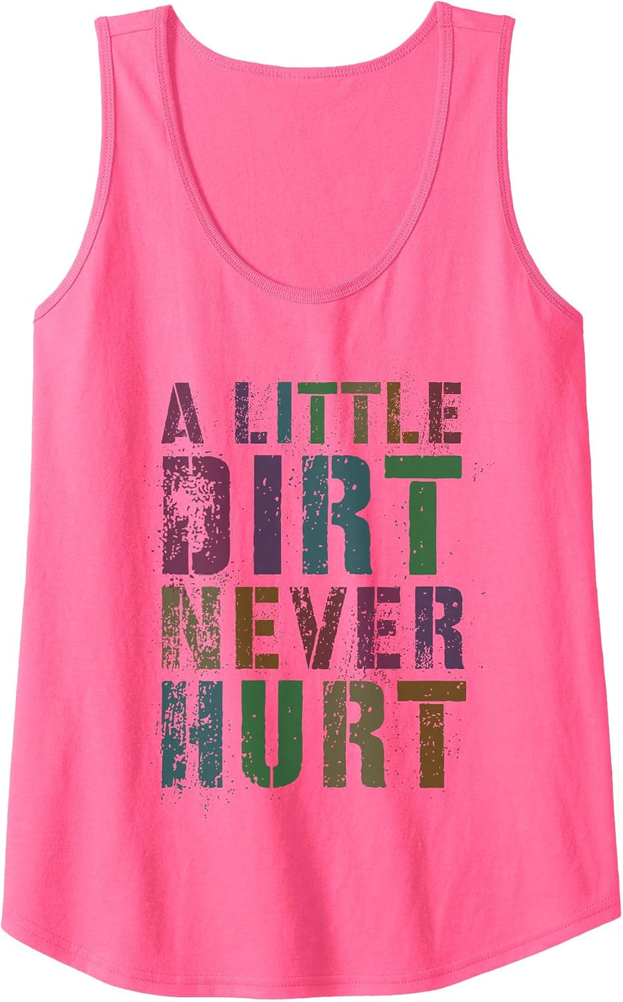 Funny A Little Dirt Never Hurt Mud Run Bike Girl Off Road Tank Top - As Pictured