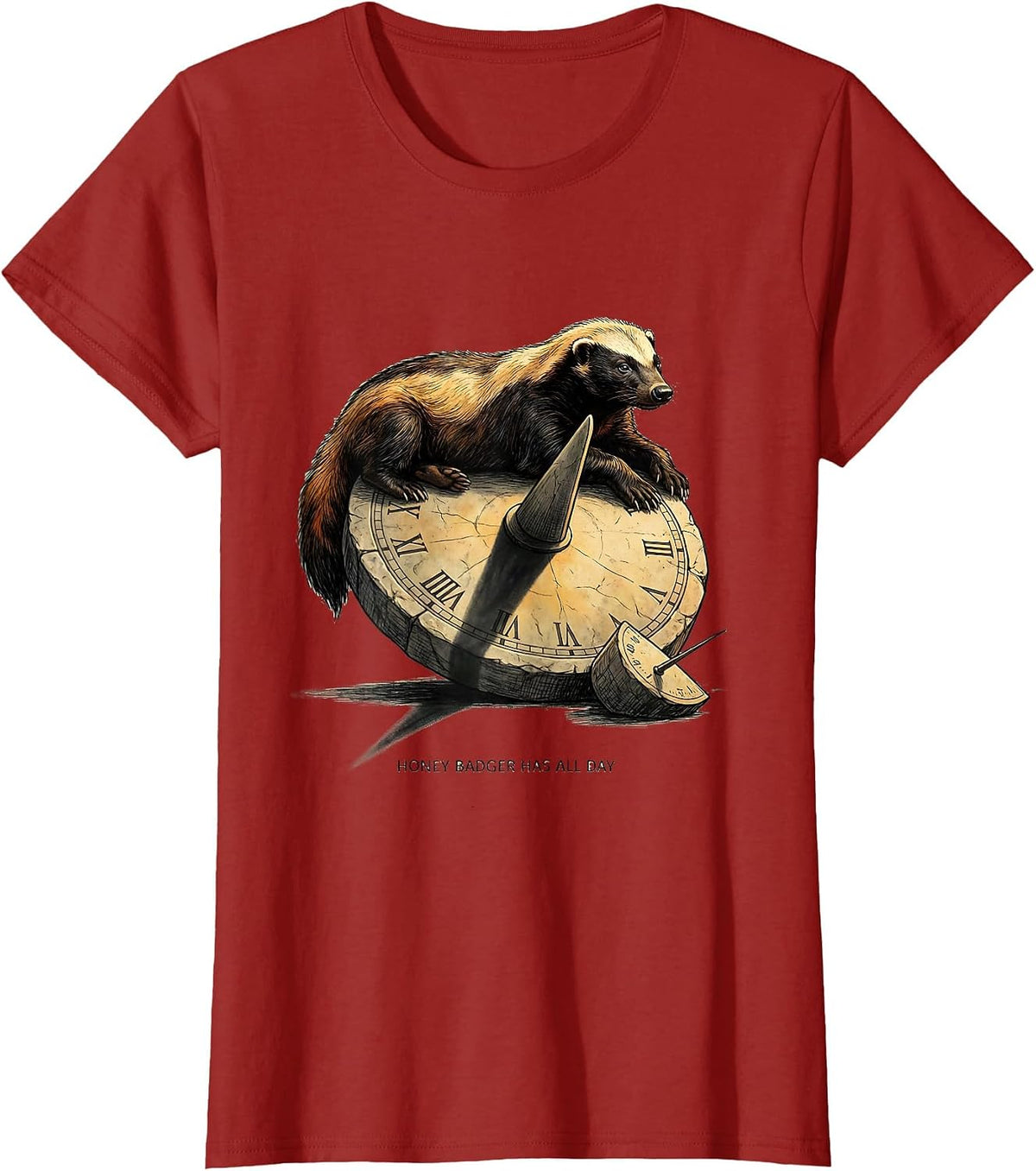Honey Badger Has All Day Funny Animal Lover Meme Humor T-Shirt, Women, Cranberry Red, XX-Large - As Pictured