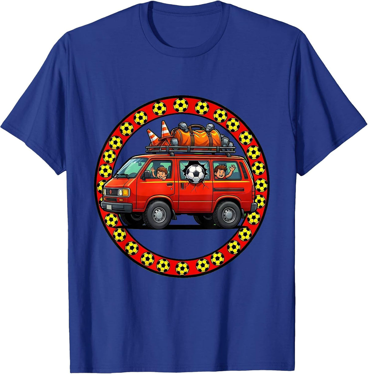 Men's Soccer Dad Minivan Graphic Tee T-Shirt - Royal Blue