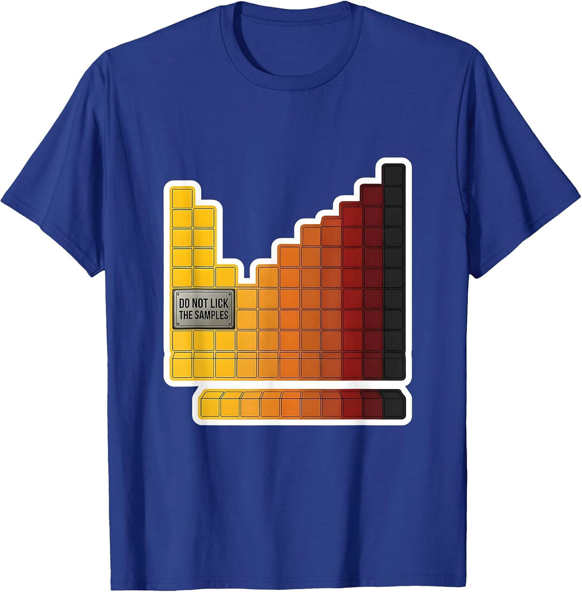 Men's Do Not Lick The Samples Funny Periodic Table Chemistry T-Shirt - Royal Blue
