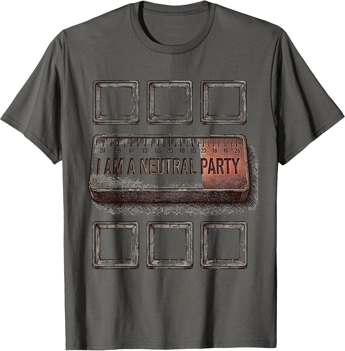 Men's I Am A Neutral Party Funny Chemistry Nerd Humor Science T-Shirt - Asphalt Grey