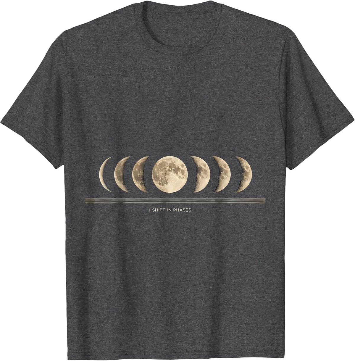 Men's I Shift In Phases Vintage Celestial Astronomy Astrology T-Shirt - Dark Heather Grey