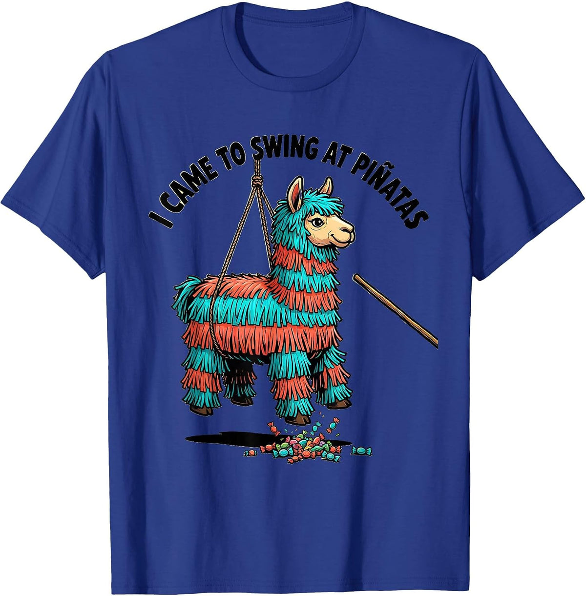 Men's I Came To Swing At Piñatas Funny Cinco De Mayo Party Humor T-Shirt - Royal Blue